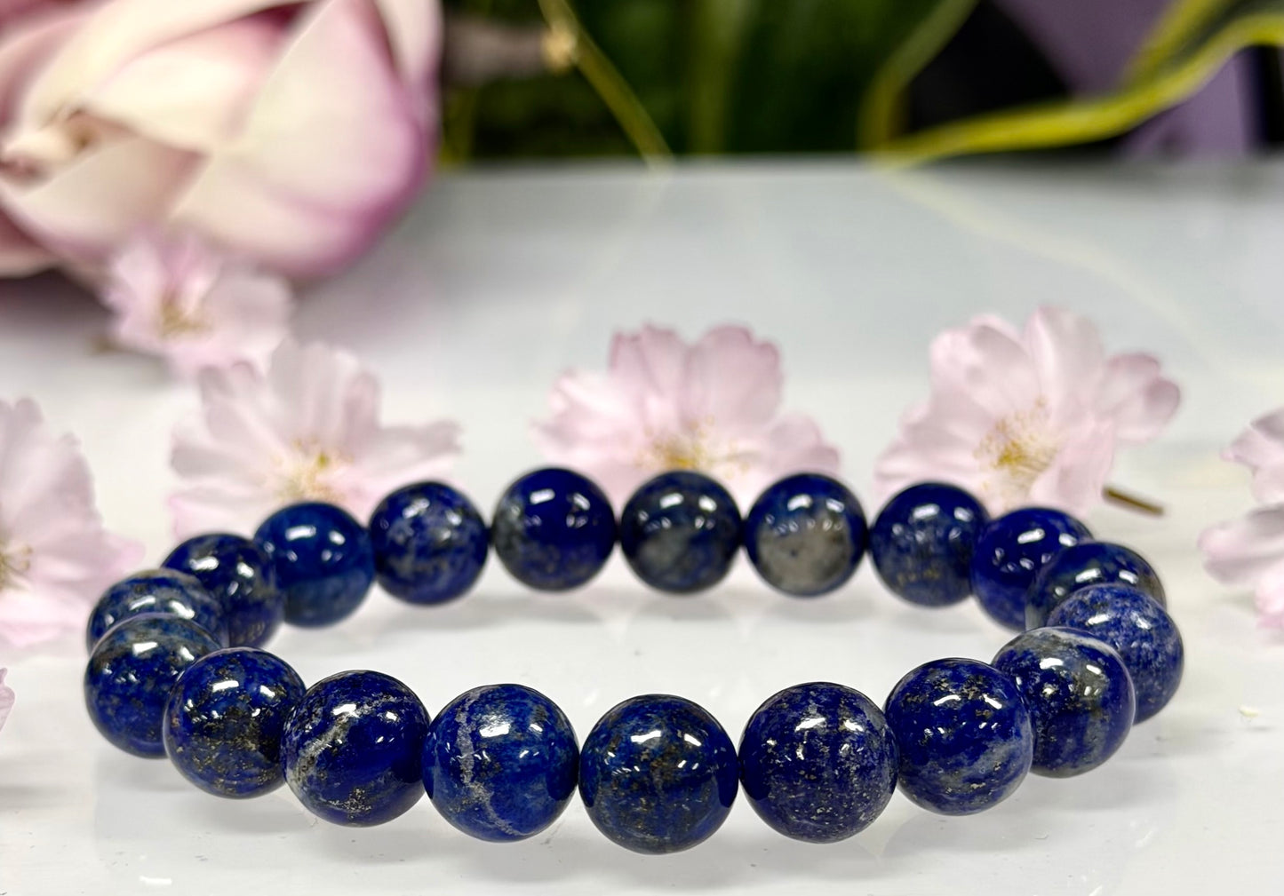 Wholesale 6 Pcs Natural Lapis Lazuli 10mm 7.5" Crystal Healing Stretch Bracelet