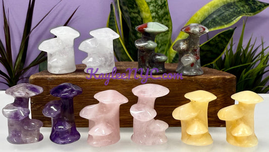 Wholesale Lot 10 pcs 3cm Natural mix Crystals Mushroom Healing Energy