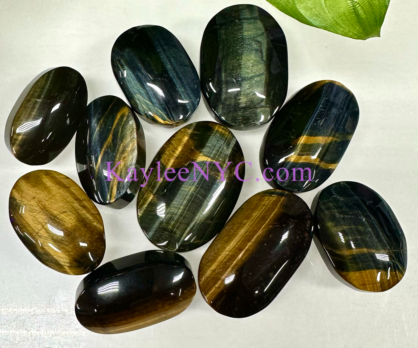 Wholesale Lot 1 Lb Natural Blue Tiger Eye Crystal Palm Stone Healing Energy