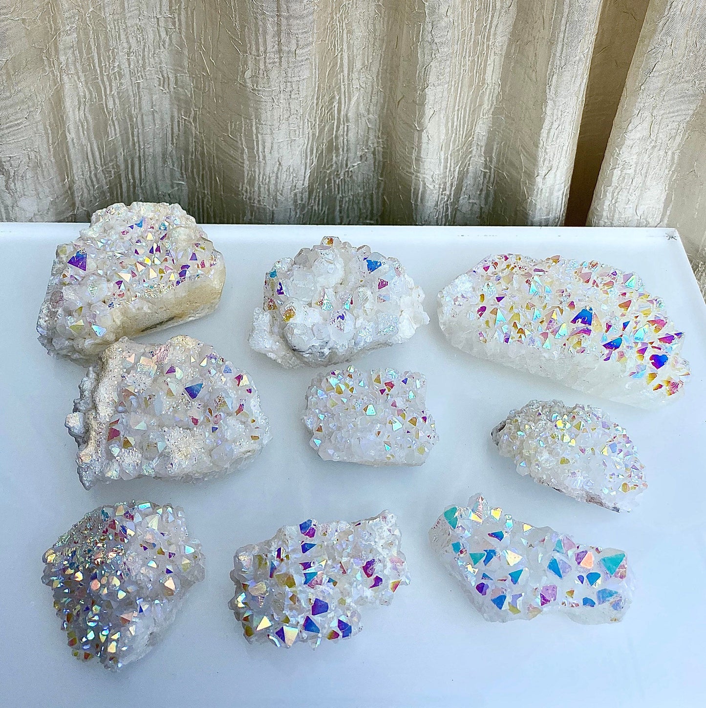 Wholesale Lot 2 Lbs Angel Aura Quartz Cluster Crystal Raw Nice Quality