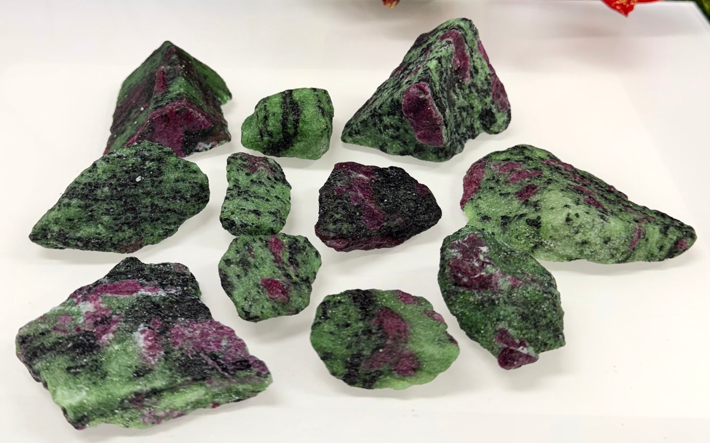 2 lbs Natural Ruby Zoisite Rough Crystals Healing Energy
