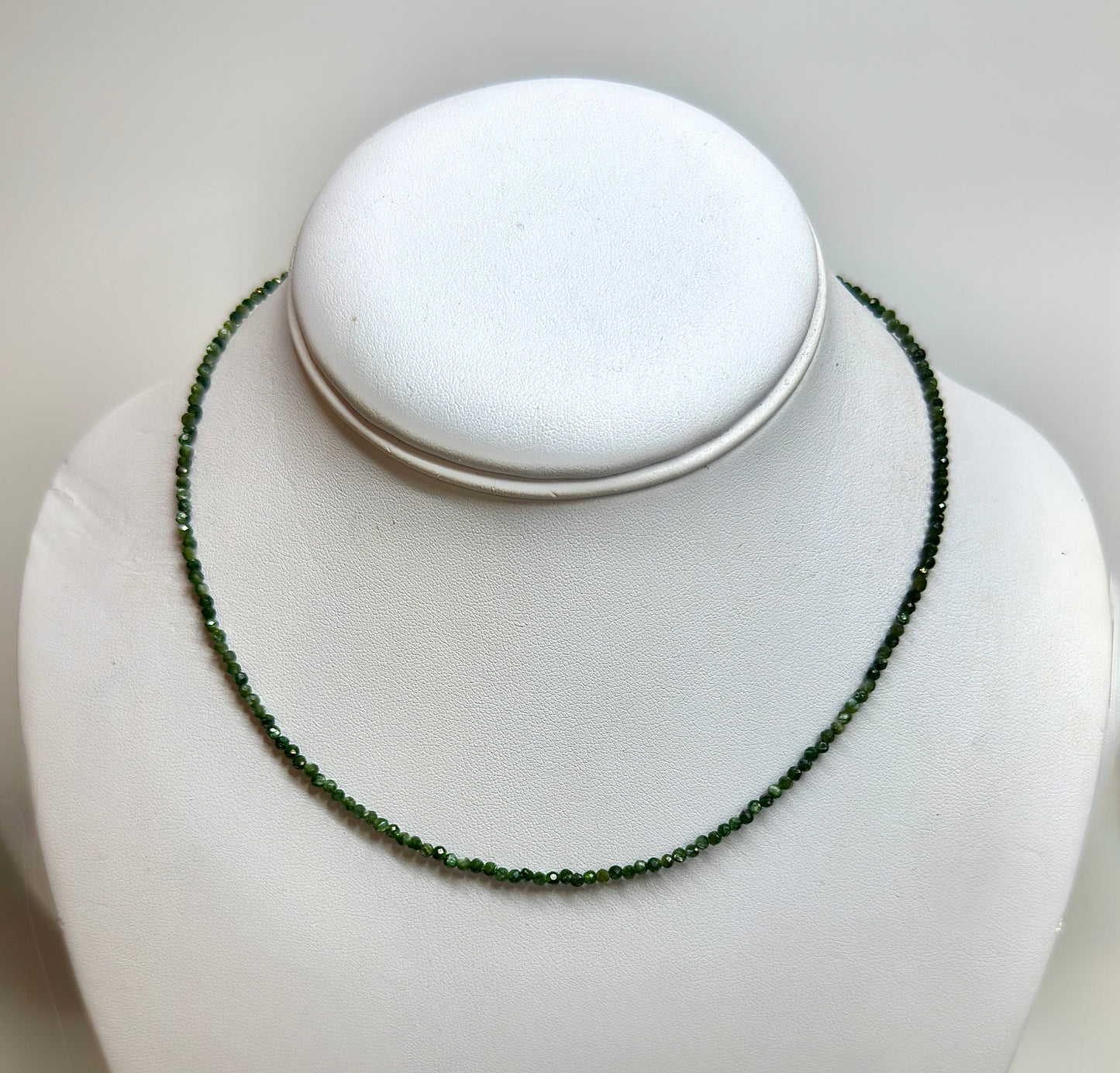 6 PCs 2mm Faceted Natural Seraphinite Necklace Stainless Steel Finding