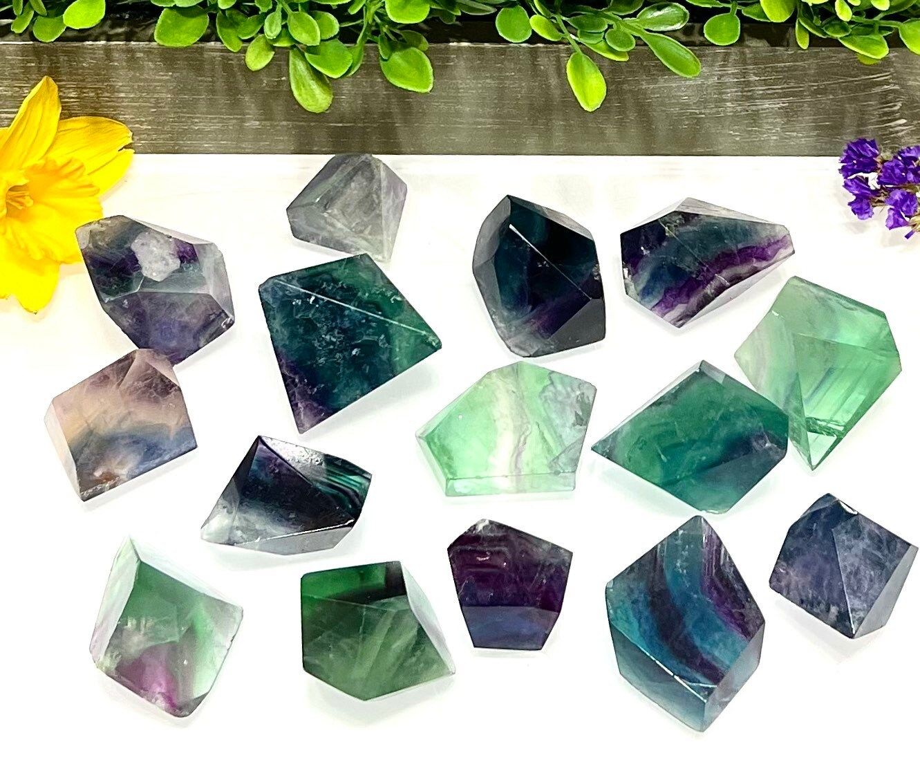 Wholesale Lot 2 lbs Natural Fluorite Crystal Polished Freeform Healing Energy