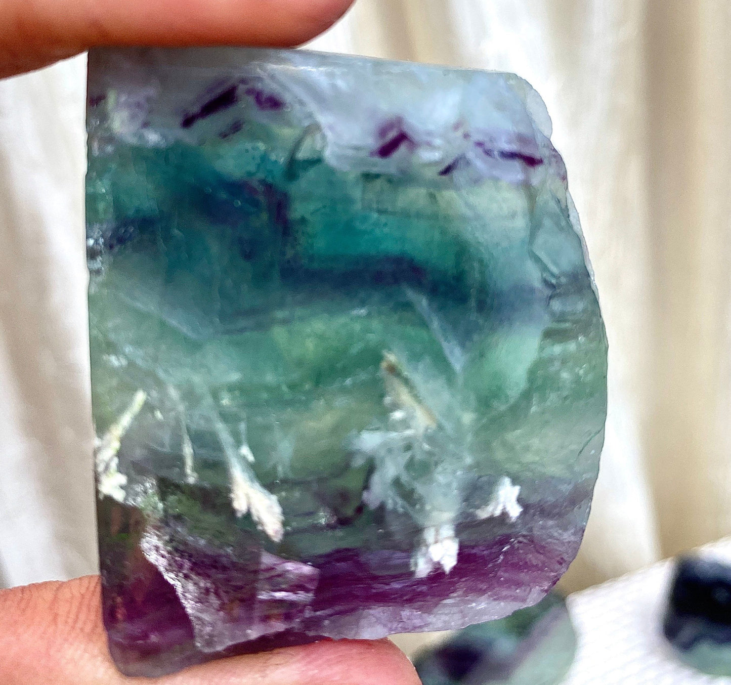 Wholesale Lot 2 Lbs Fluorite Half Polished Slab Crystal Raw Nice Quality Natural