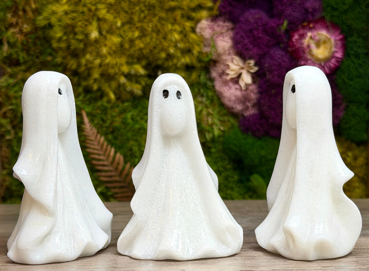 6 PCs 8cm Natural Snow Quartz Ghost Figurines healing energy