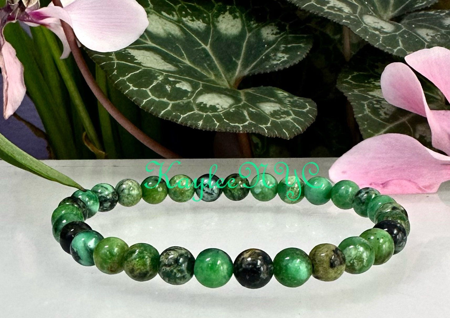 Wholesale 6 Pcs Natural Variscite 6mm 7.5” Crystal Healing Stretch Bracelet