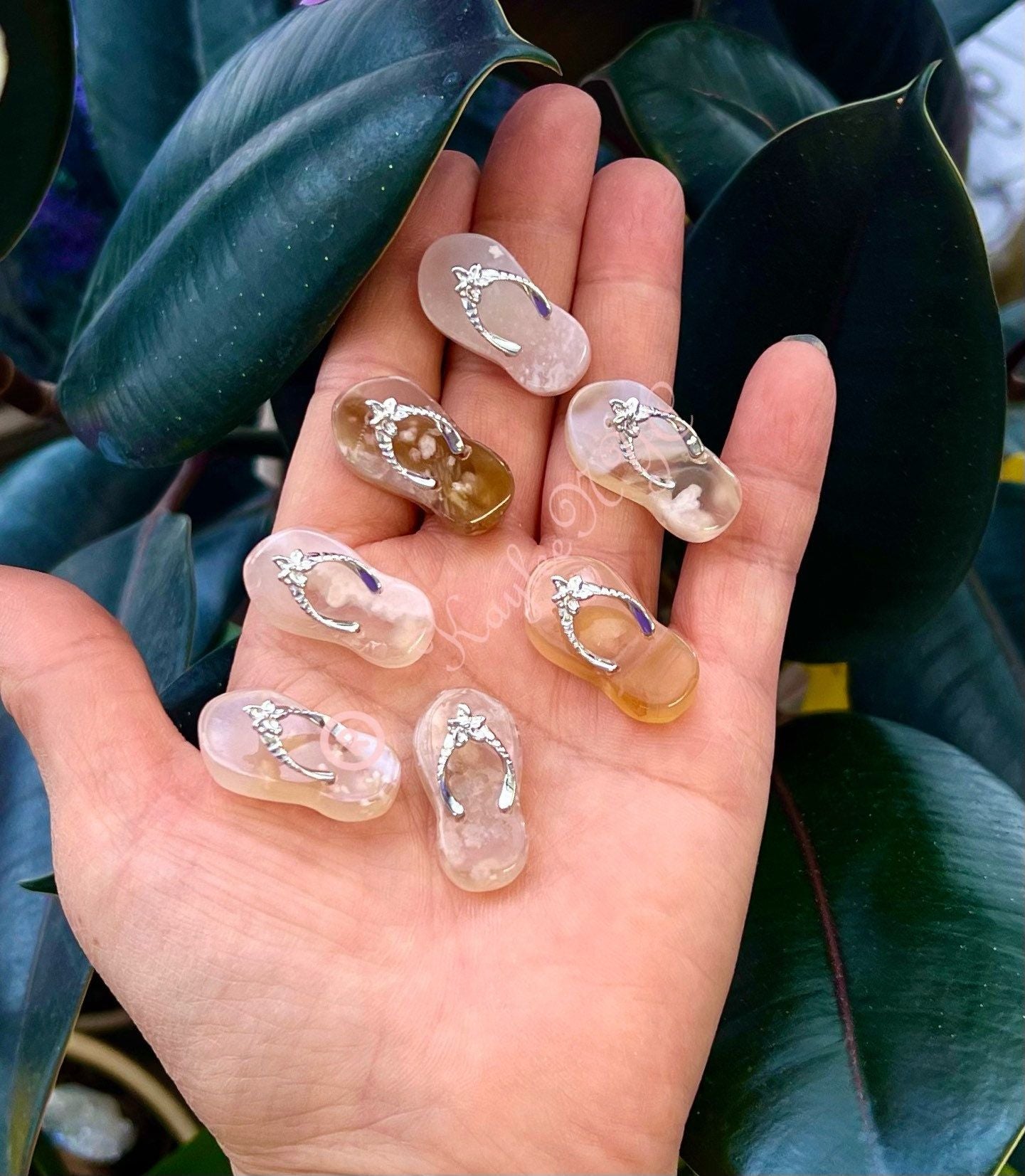 Wholesale Lot 16 PCs 1.1” Natural Flower Agate  Sandal Healing Energy