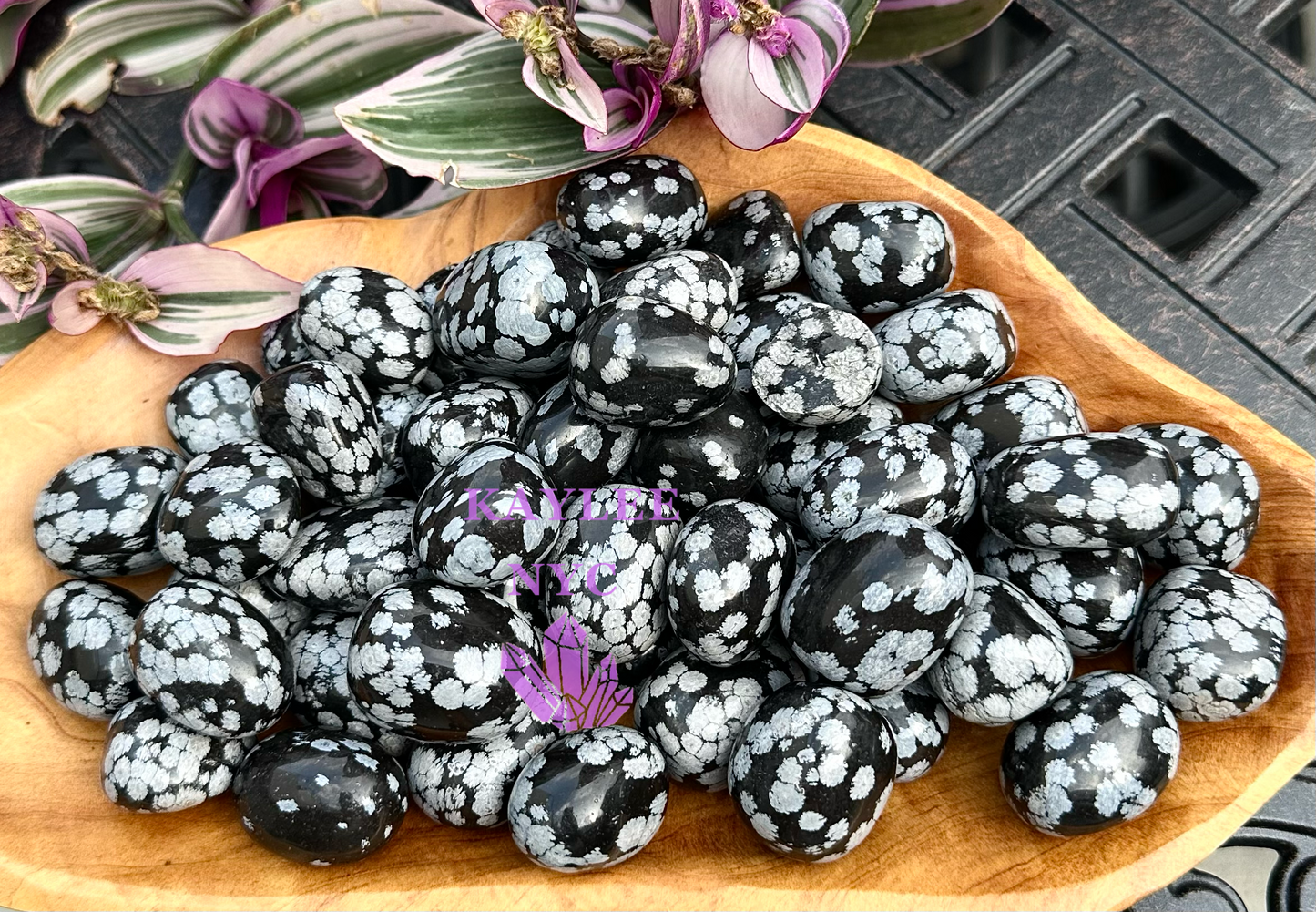 Wholesale Lot 2 Lbs Natural Snowflake Obsidian Tumble Healing Energy Nice Quality