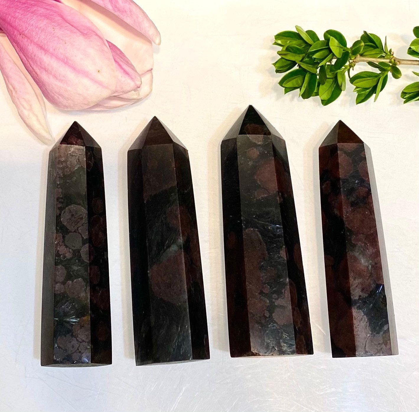 Wholesale Lot 1 Lb Natural Garnet Obelisk Tower Point Crystal Natural Energy