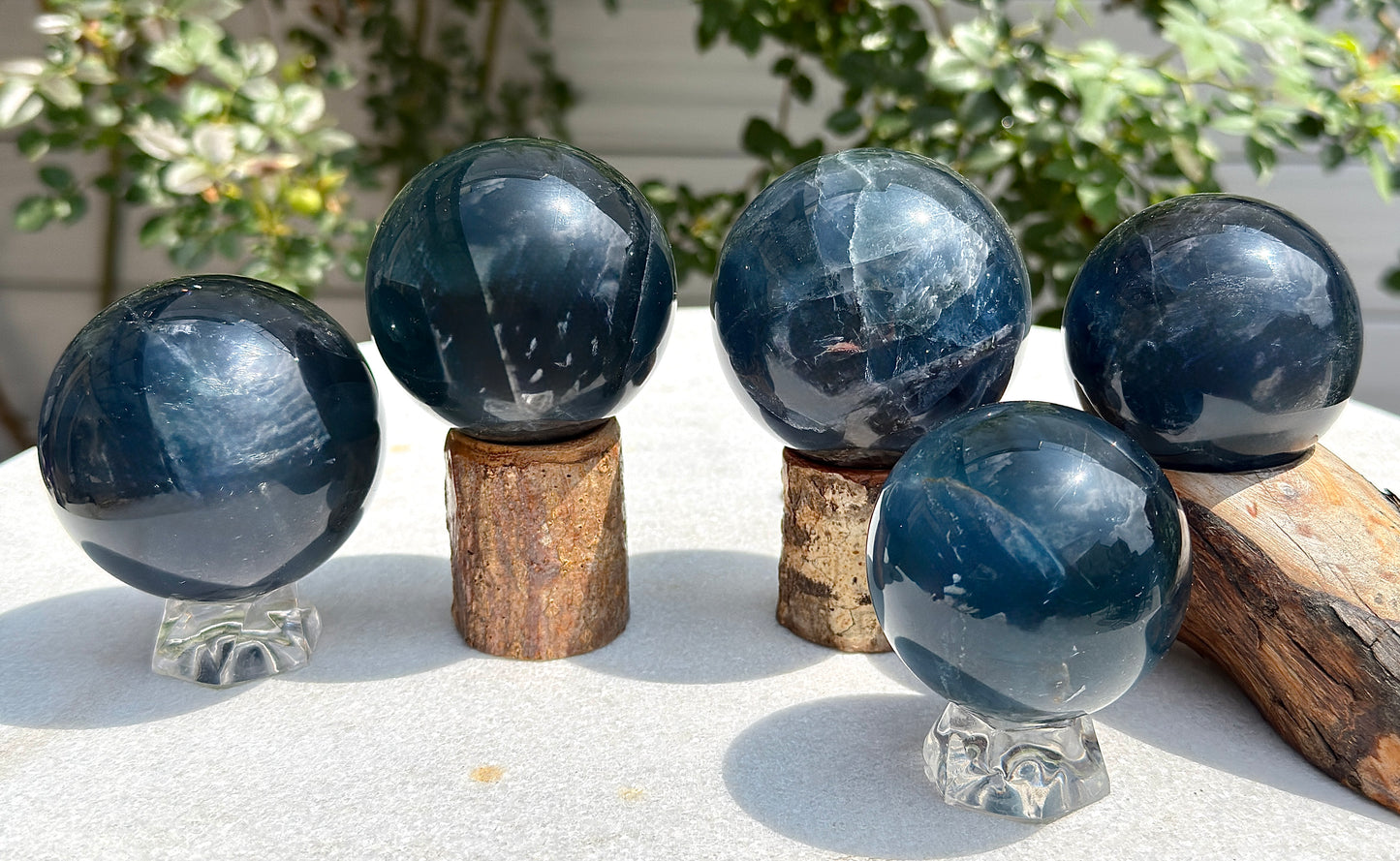 Wholesale Lot 4 to 5 Pcs Natural Blue Fluorite Sphere Crystal Ball 4.8 to 5 lbs  Healing Energy