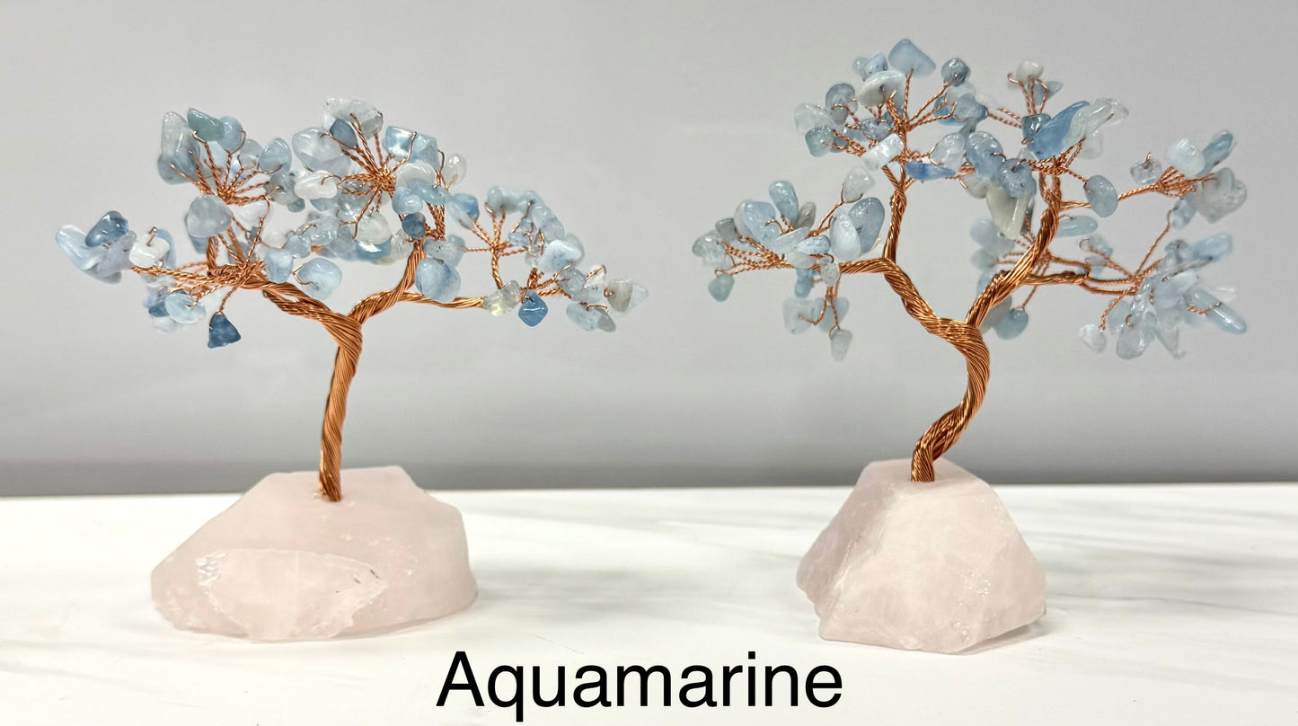 Wholesale Lot 4 Pcs Bonsai Tree with Rose Quartz Crystal Base