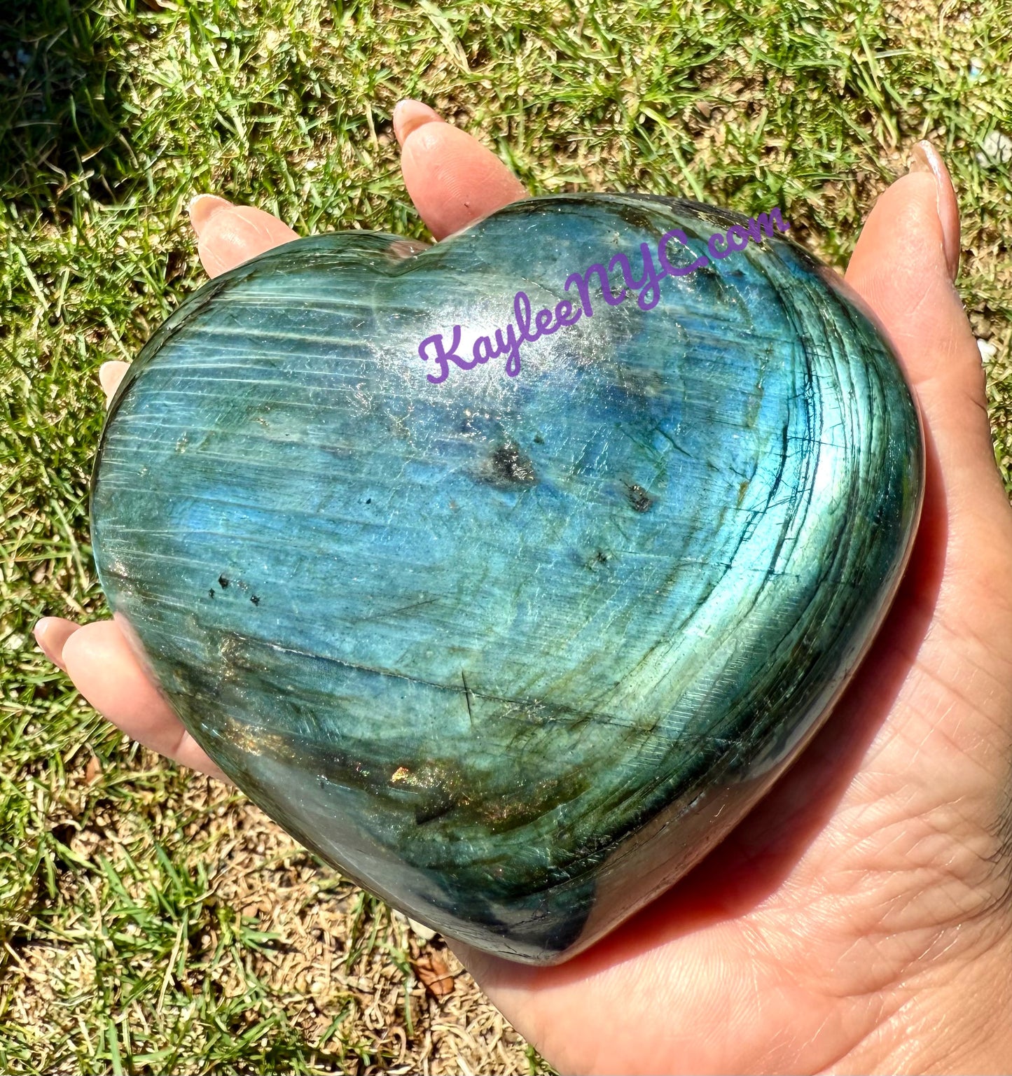 Wholesale 2 Lb Lot Natural Labradorite Heart Crystals Healing Energy