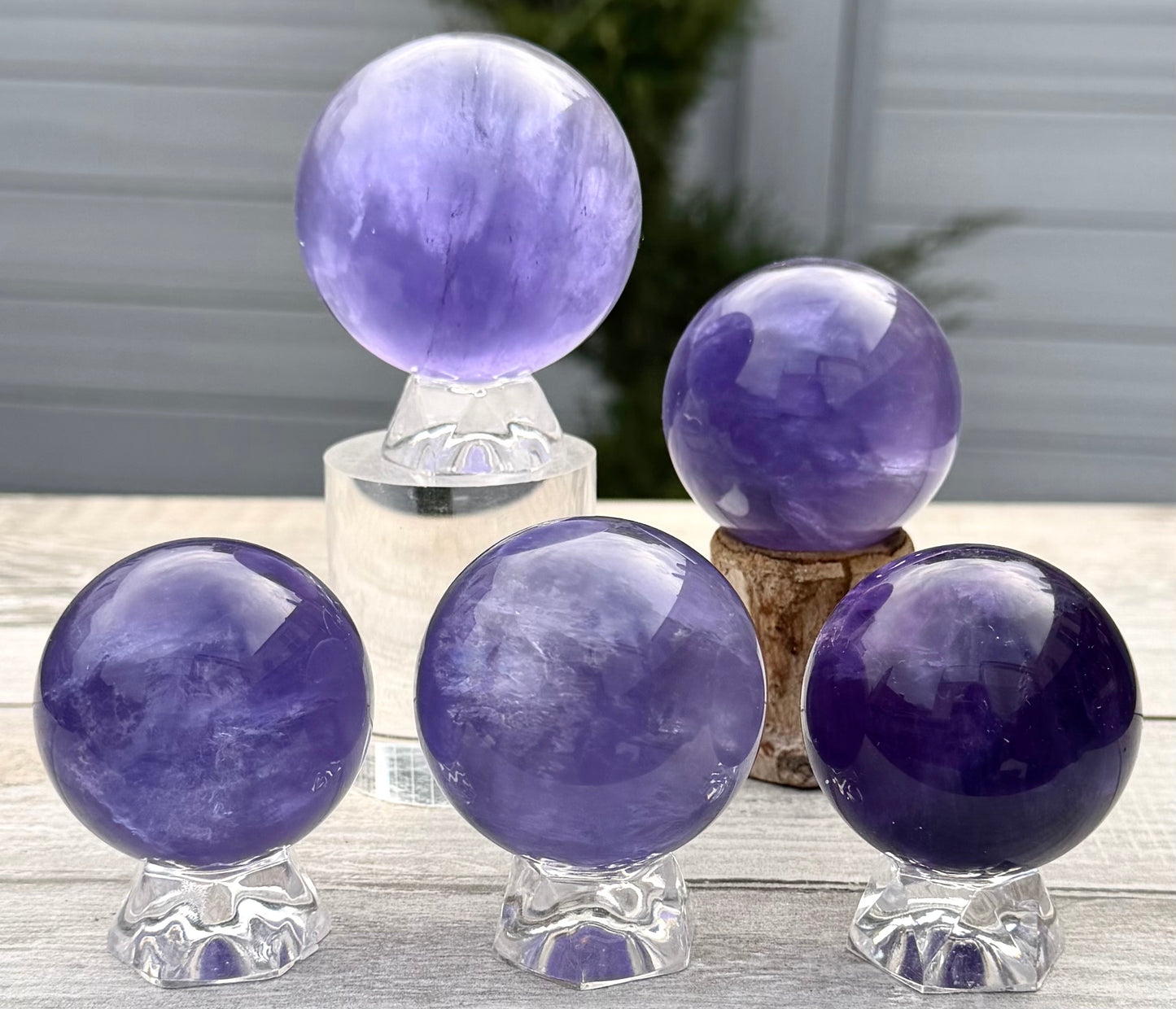 Wholesale Lot 4-5 pcs Natural Fluorite Fluorite with Mica Spheres Crystal Ball Energy Healing