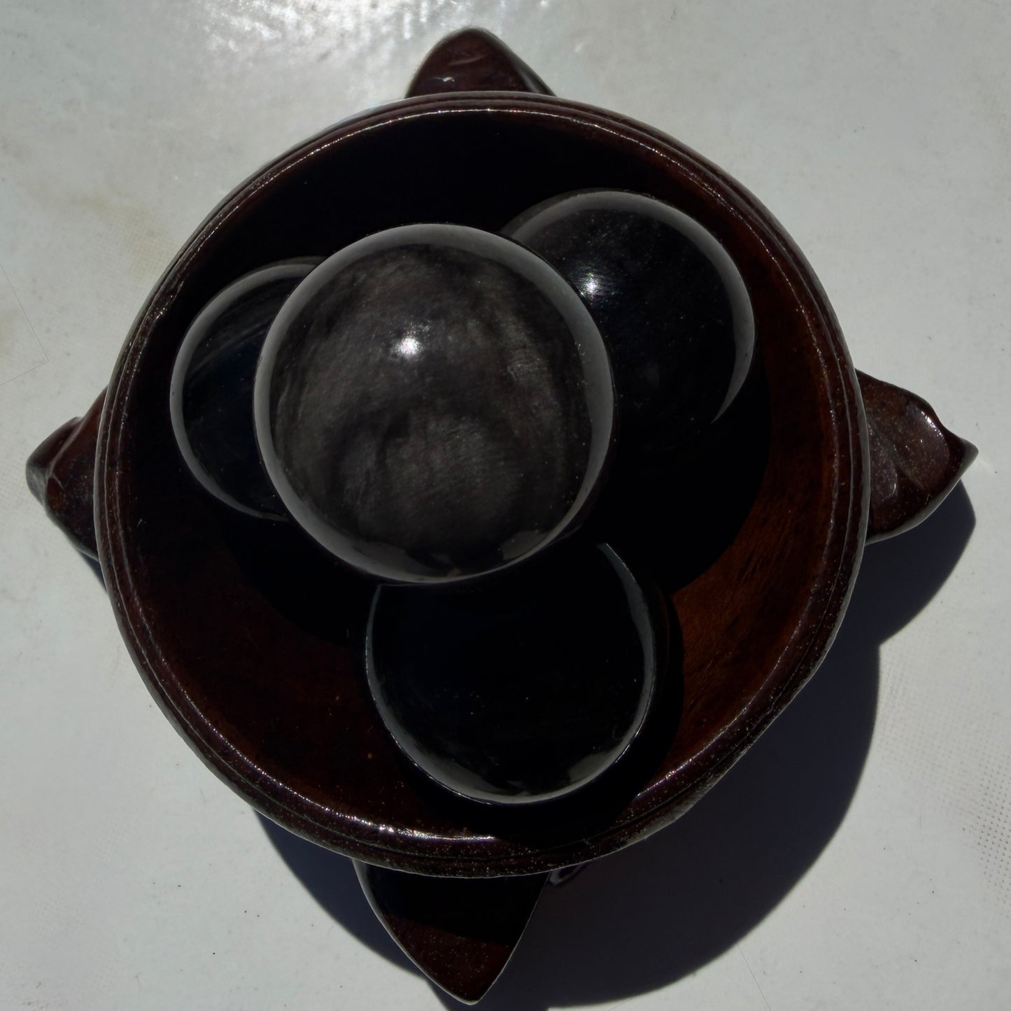 Wholesale Lot – 2 lbs Silver Sheen Obsidian Spheres | Natural Volcanic Glass
