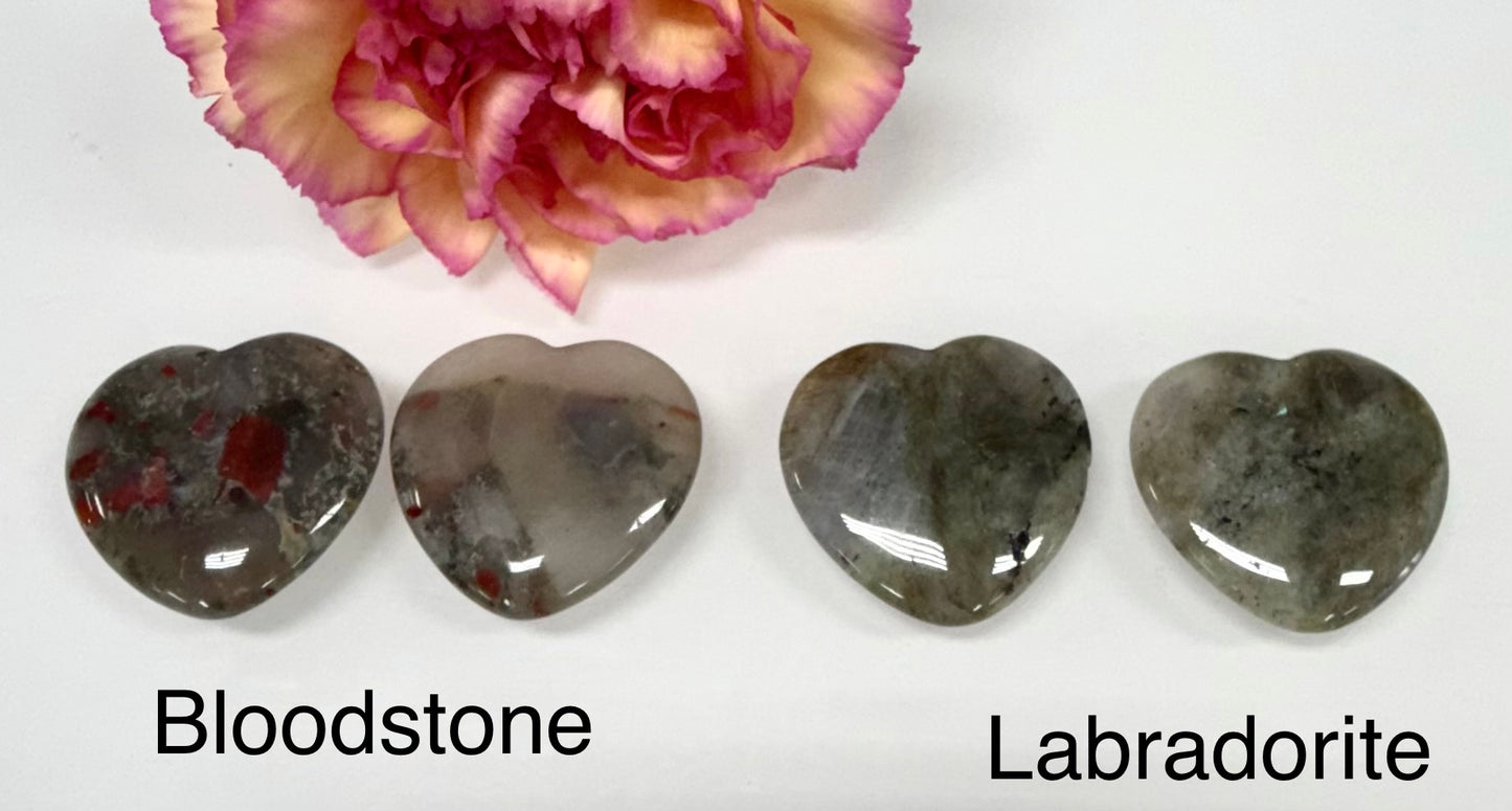 Wholesale Lot 12 Pcs 30mm Mixed Crystal Hearts Healing Energy