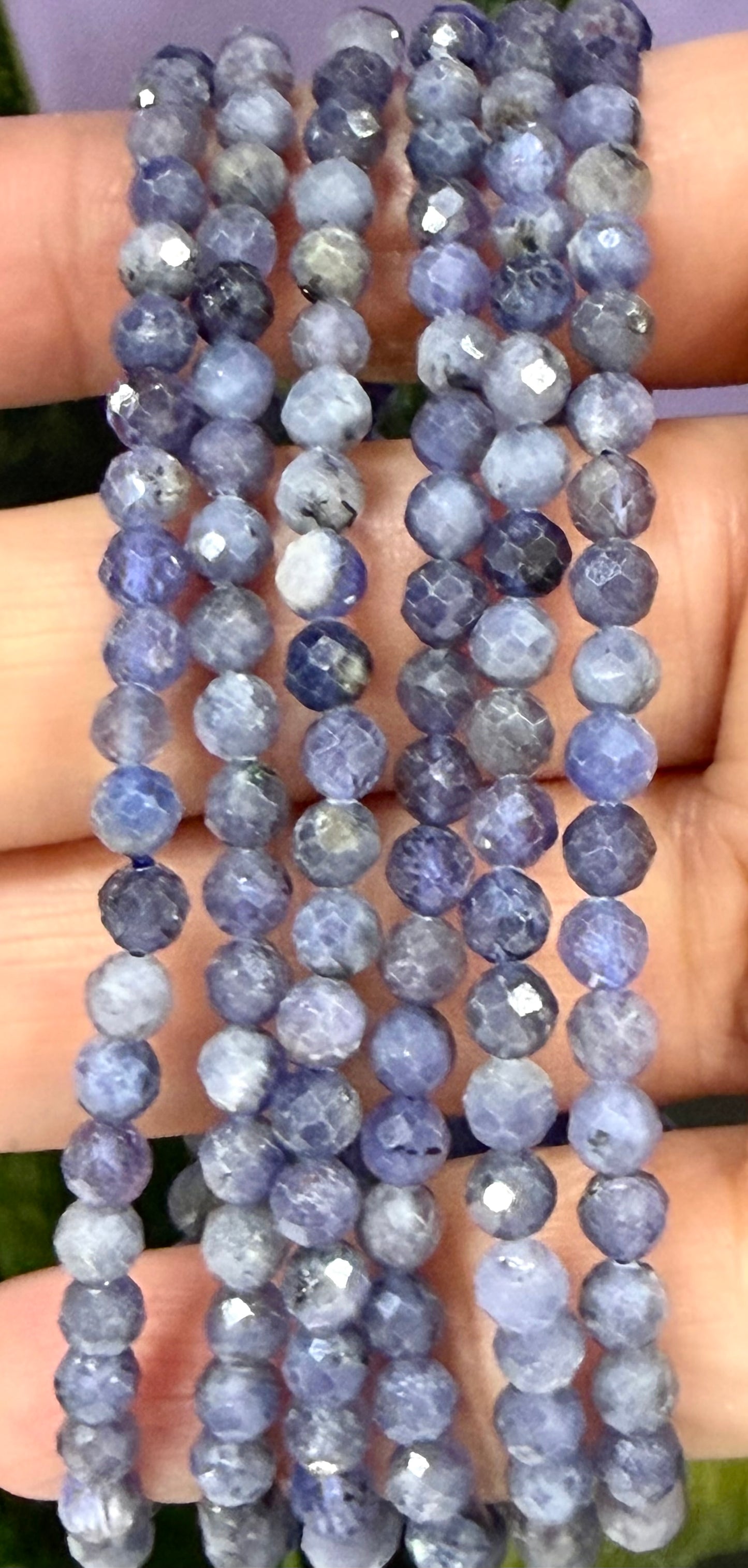 Wholesale Lot 6 Pcs Natural Tanzanite 5mm Faceted 7.5” Crystal Healing Stretch Bracelet