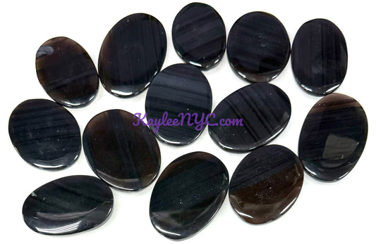 Wholesale 1 Lb Lot Natural Ice Obsidian Palm Stones Crystal Energy