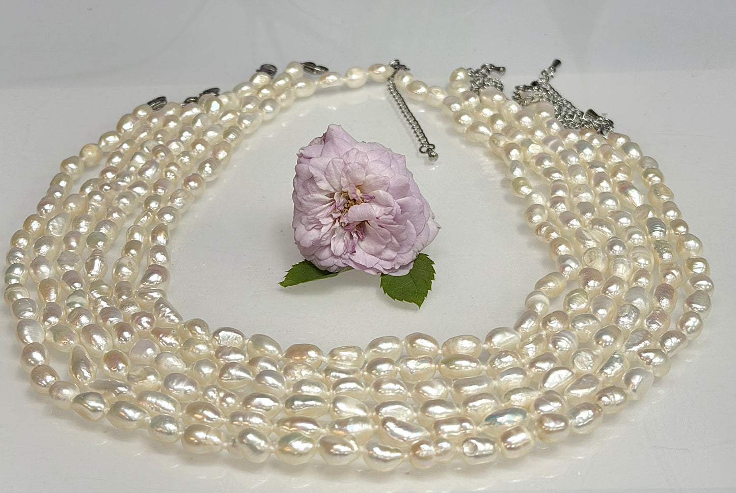 6 PCs 6 pcs ~6.5mm Natural Freshwater Pearl Necklace Healing Energy
