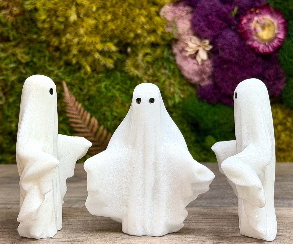 6 PCs 8cm Natural Snow Quartz Ghost Figurines healing energy