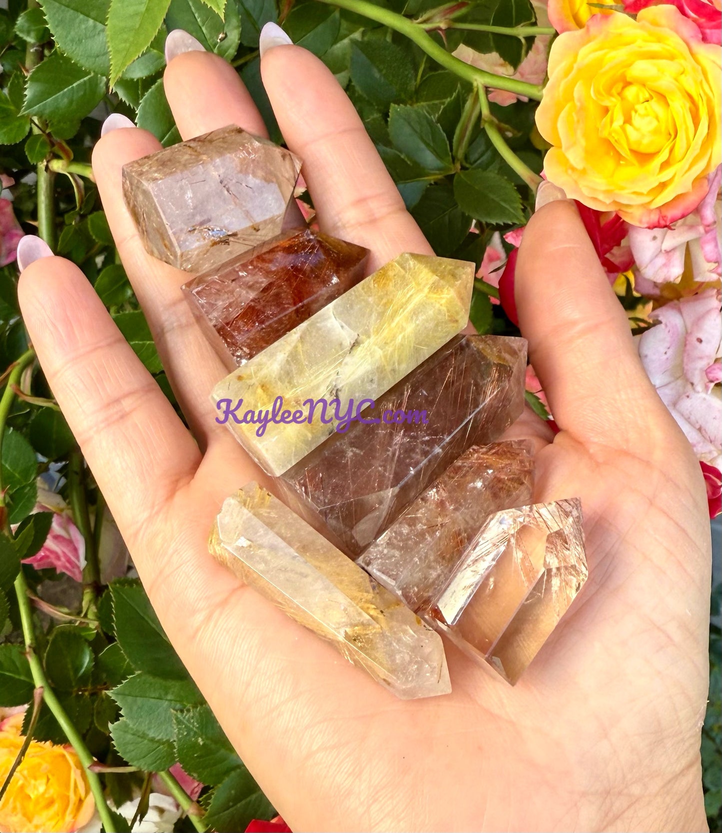 Wholesale Lot 0.5 lb Natural Rutilated Quartz Obelisk Tower Point Crystal Healing Energy