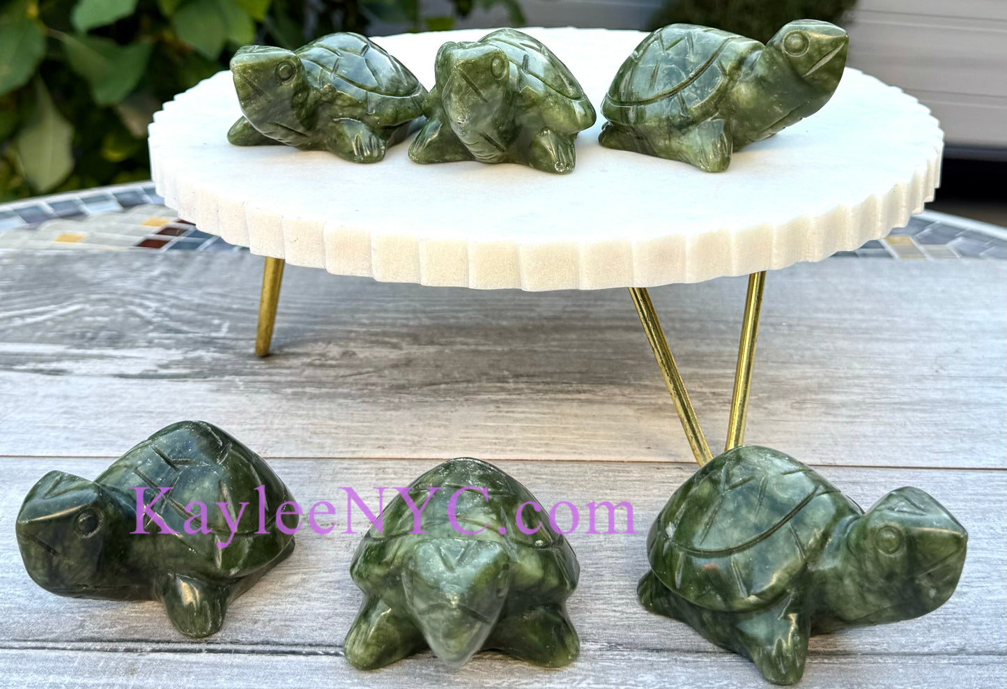 6 PCs Natural Nephrite Jade Turtle healing energy