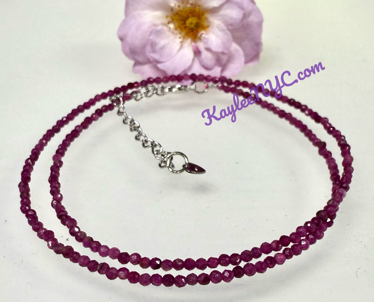 6 PCs 2mm Natural Ruby Necklaces