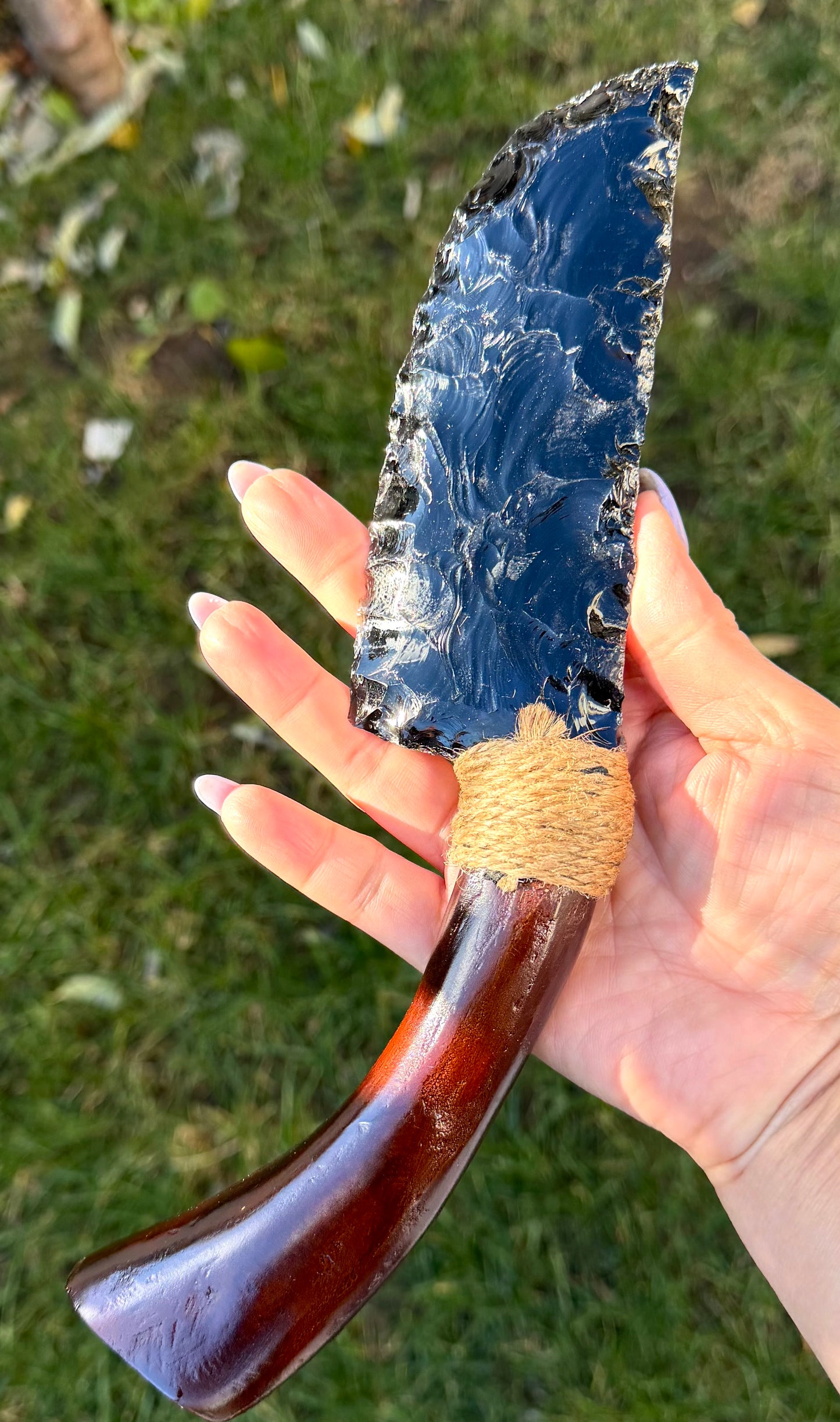 2 pcs Natural Obsidian Dagger & Knife Crystal Healing Energy