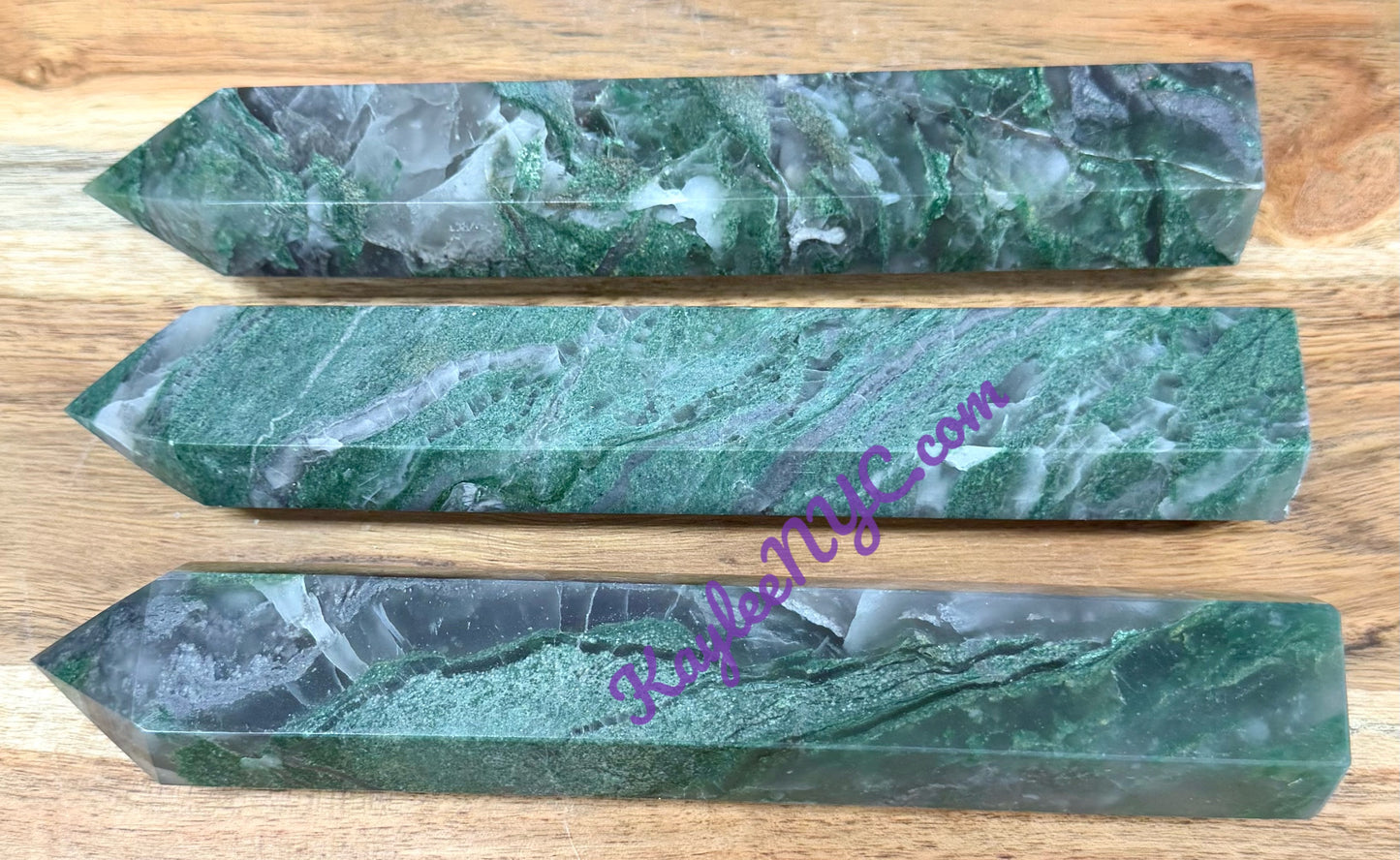Wholesale Lot 3 pcs large Natural Moss Agate obelisk Tower Point Crystal Healing Energy 3.9-4lbs