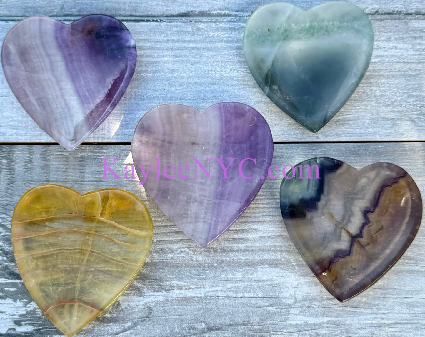 Wholesale Lot 1 lb Natural Fluorite Heart Bowls Crystal Healing Energy