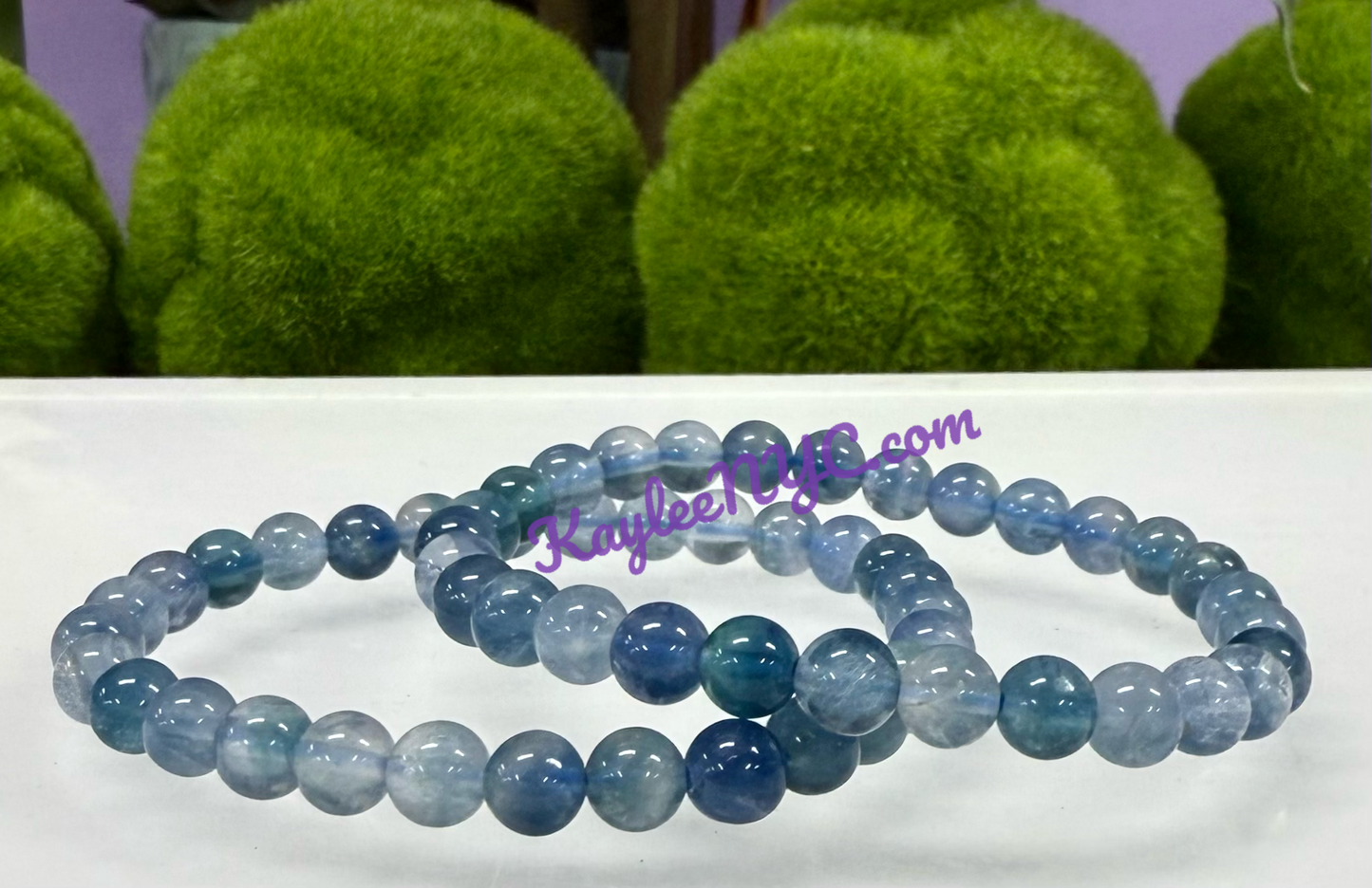 Wholesale 6 Pcs Natural Blue Fluorite 6mm 7.5” Crystal Healing Stretch Bracelet