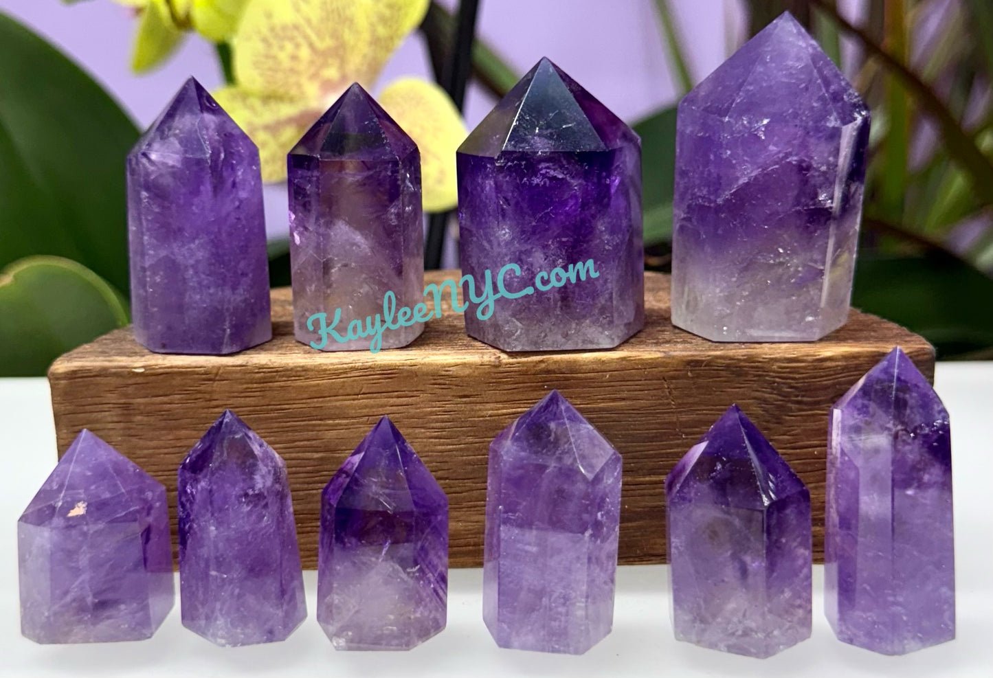 Wholesale Lot 0.5 Lb Amethyst Obelisk Tower Point Crystal Natural Energy Healing