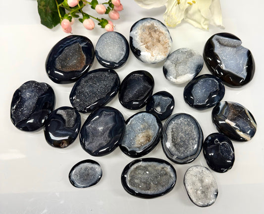 Wholesale 2 Lb Lot Natural Druzy Onyx Palm Stones Crystal Energy