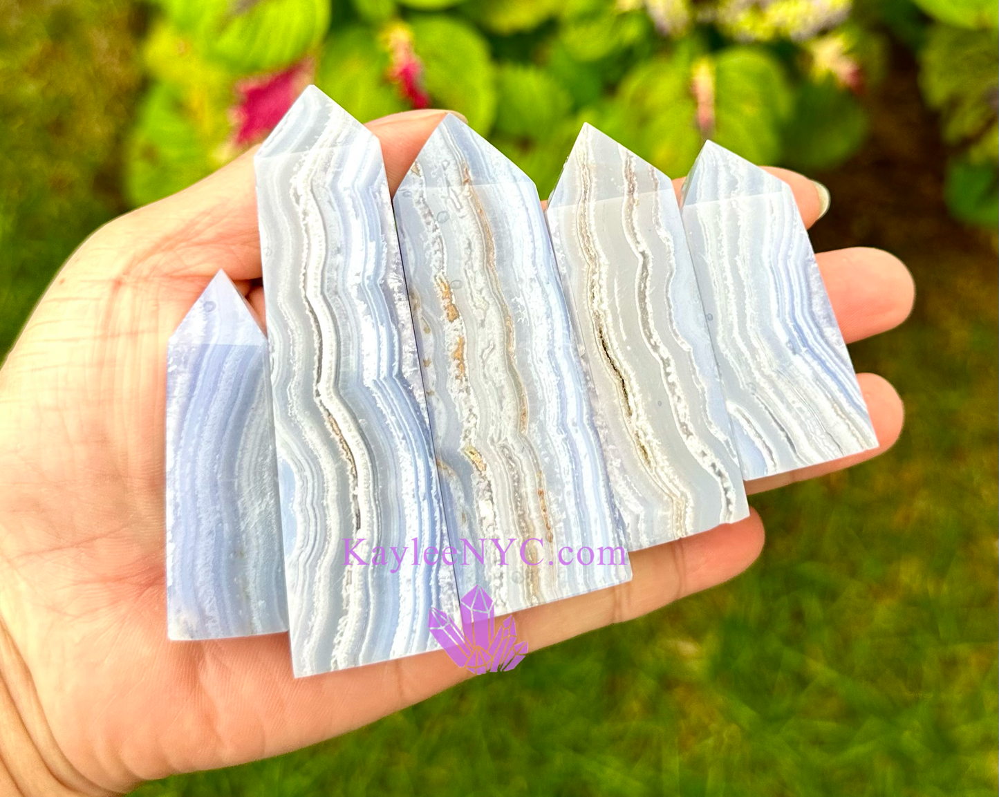 Wholesale Lot 1 Lb Natural Blue Lace Agate Obelisk Point Crystal Natural Energy