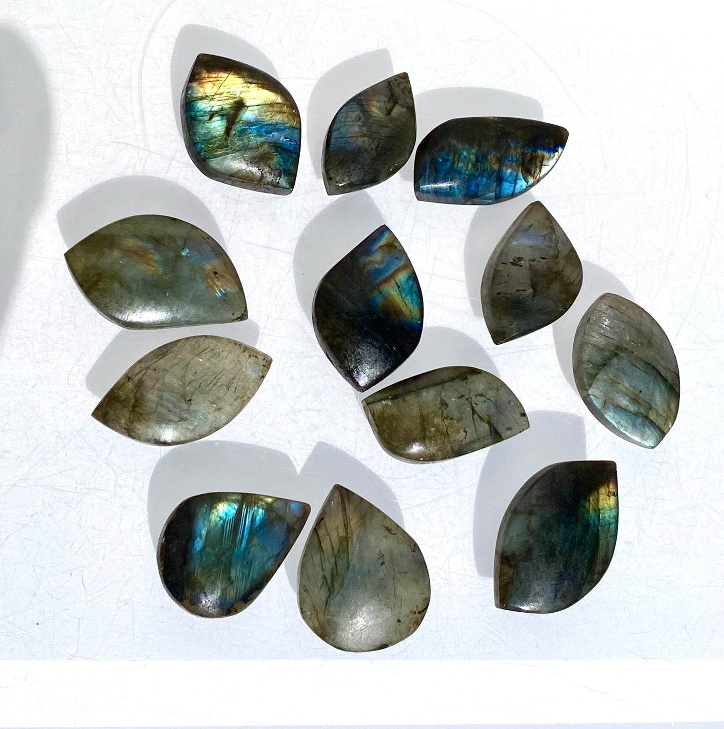 Wholesale Lot 12 pcs Natural Labradorite Cabochon Crystal Healing Energy