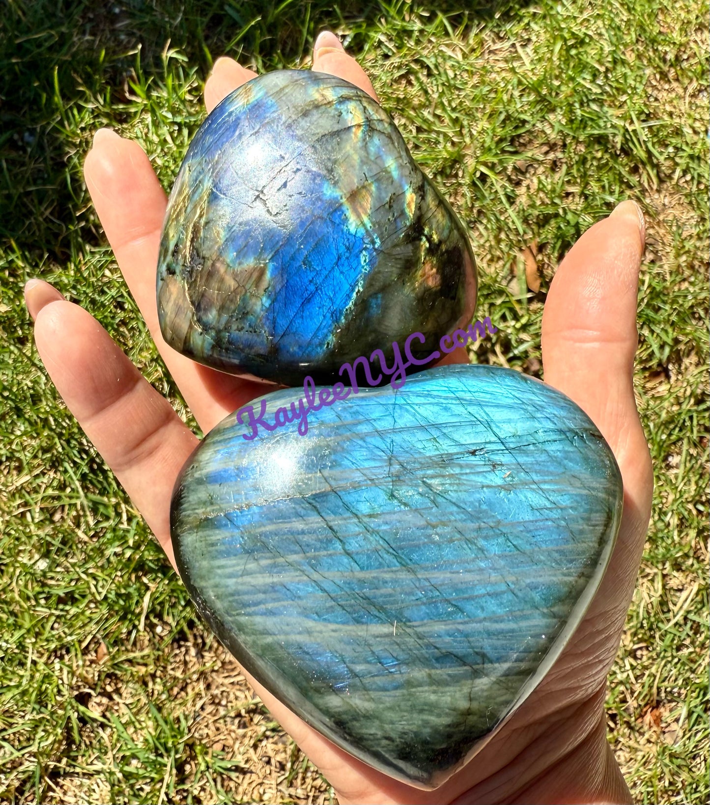 Wholesale 2 Lb Lot Natural Labradorite Heart Crystals Healing Energy