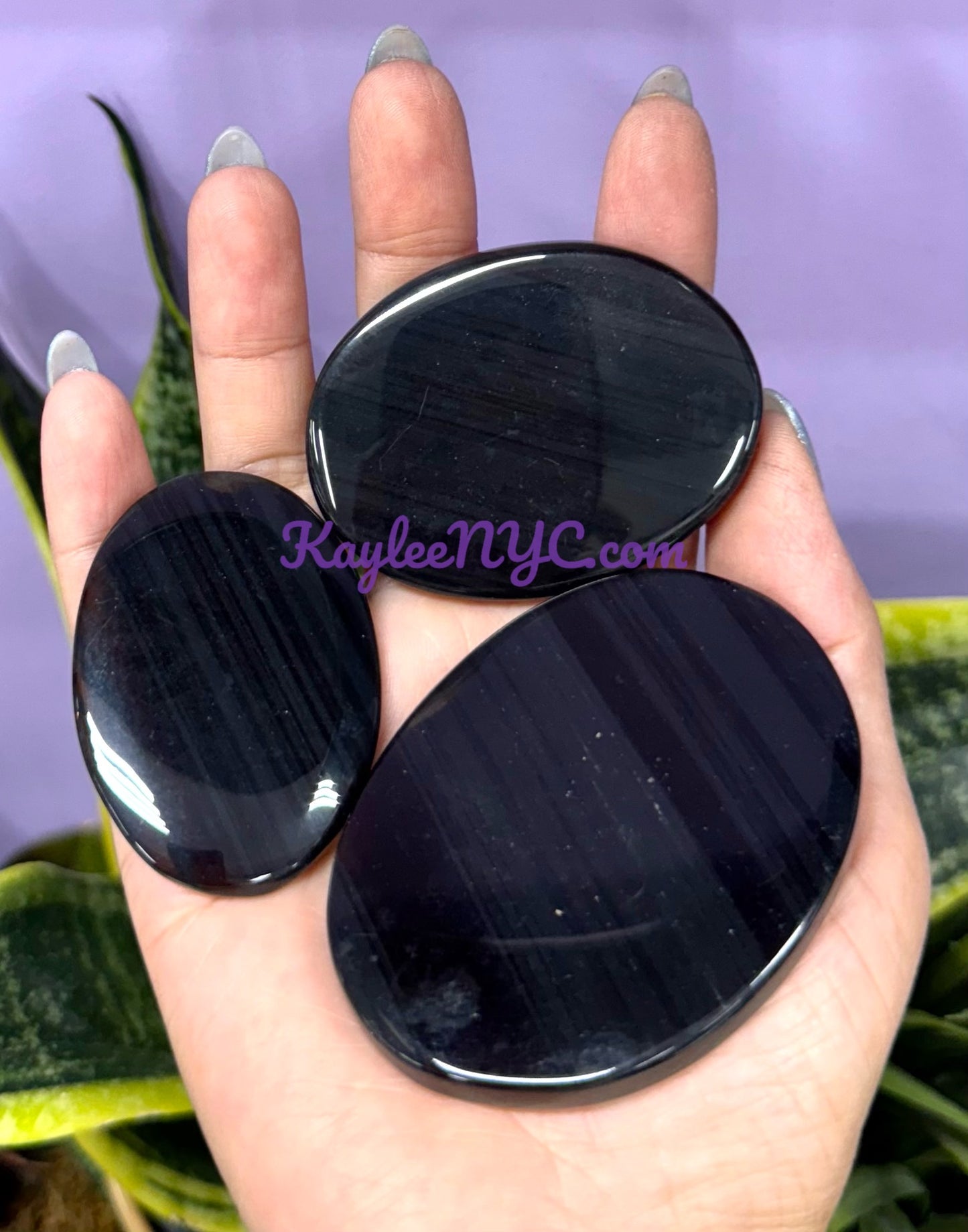 Wholesale 1 Lb Lot Natural Ice Obsidian Palm Stones Crystal Energy
