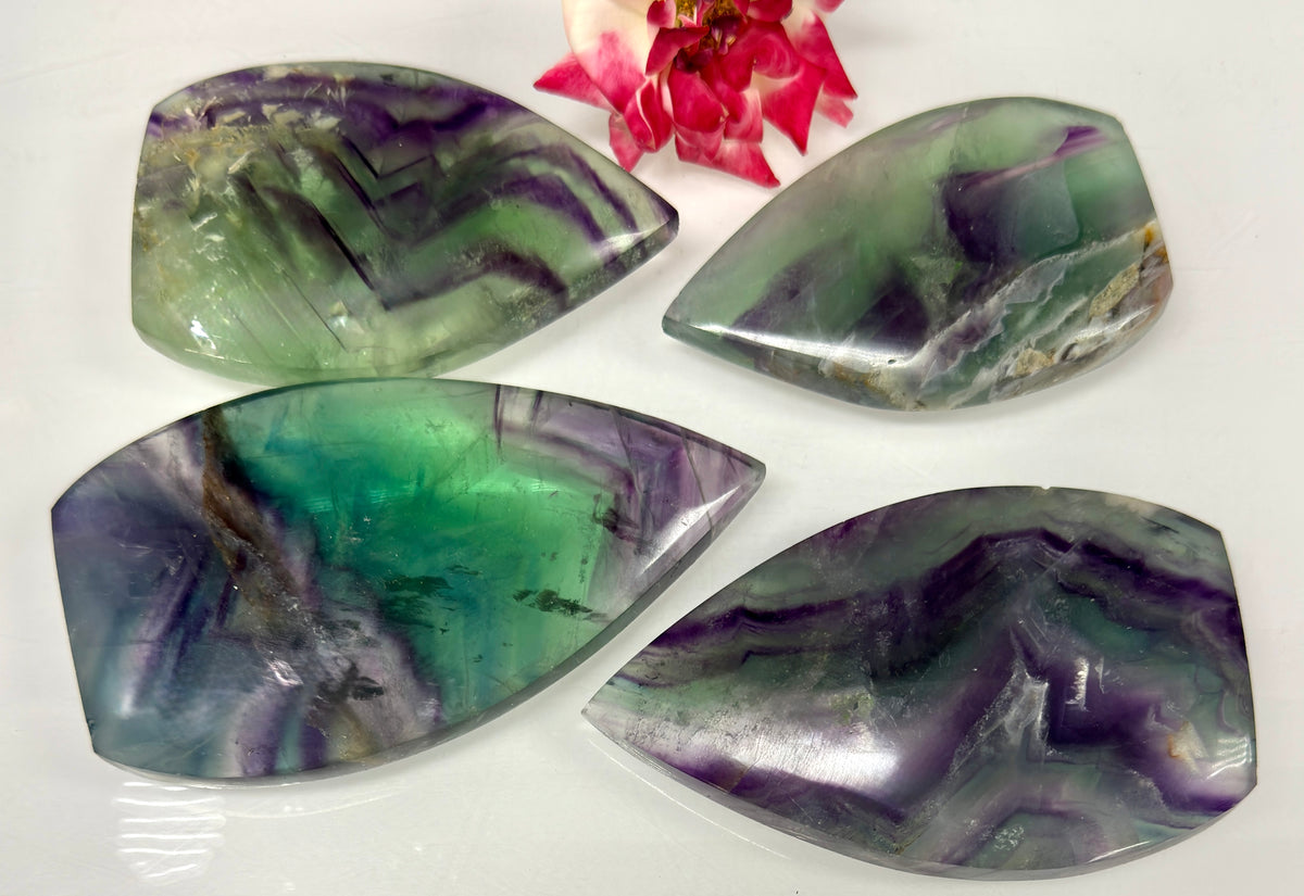 Wholesale Lot 4 pcs Natural Rainbow Fluorite Freeform Crystal Healing Energy 1.9-2lbs
