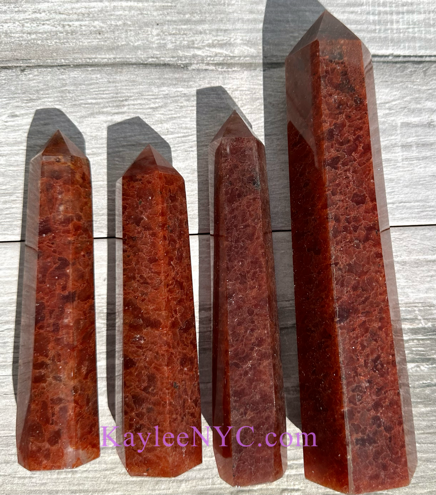 (Copy) Wholesale Lot 3 pcs large Natural Strawberry Quartz Obelisk Tower Point Crystal Healing