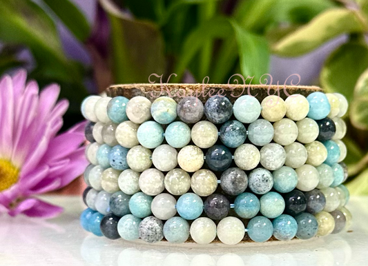 Wholesale 6 PCs 6mm Trolleite Natural Crystal Stretch Bracelet 7.5"