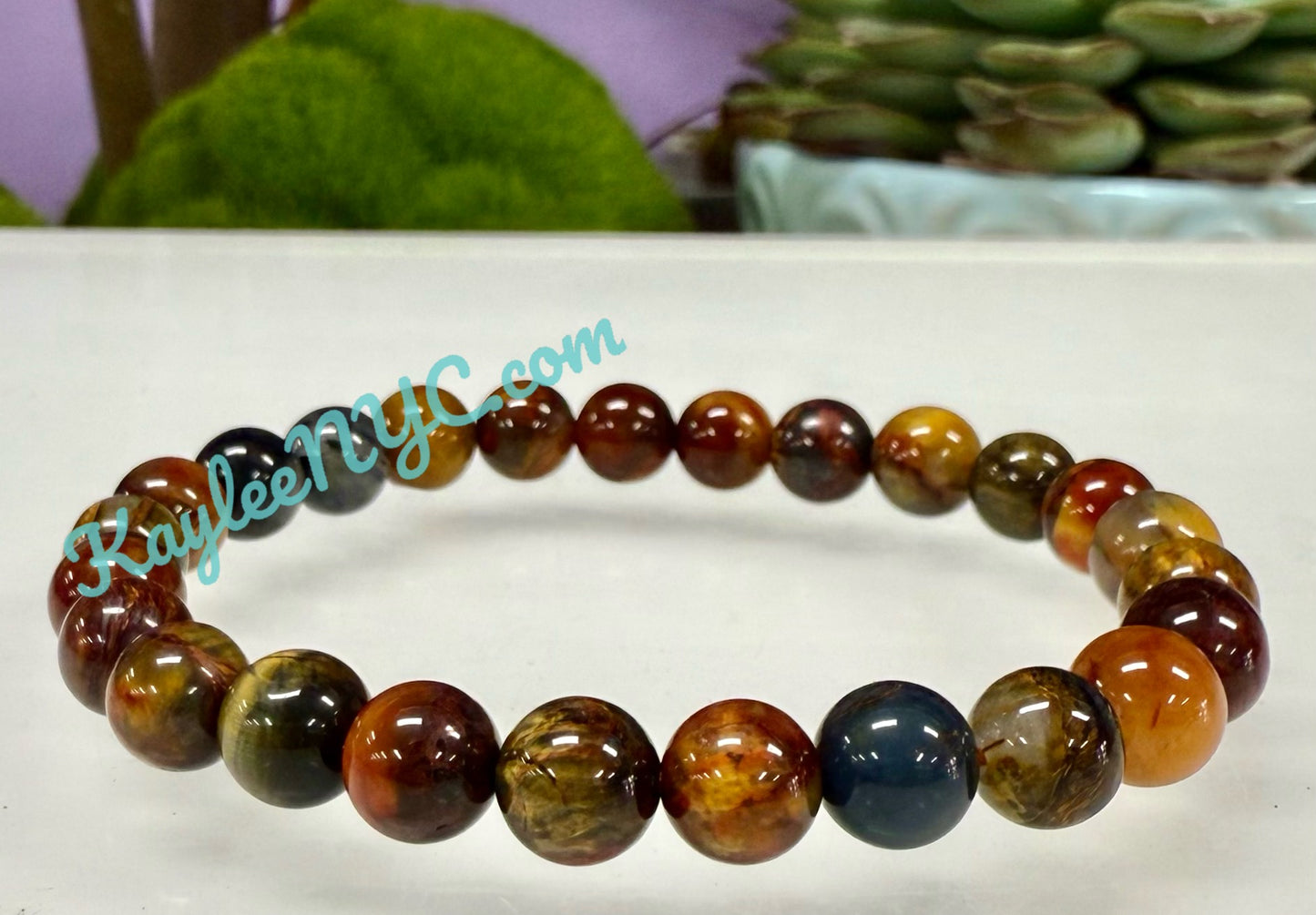 Wholesale 6 Pcs Natural Pietersite 7mm 7.5” Crystal Healing Stretch Bracelet