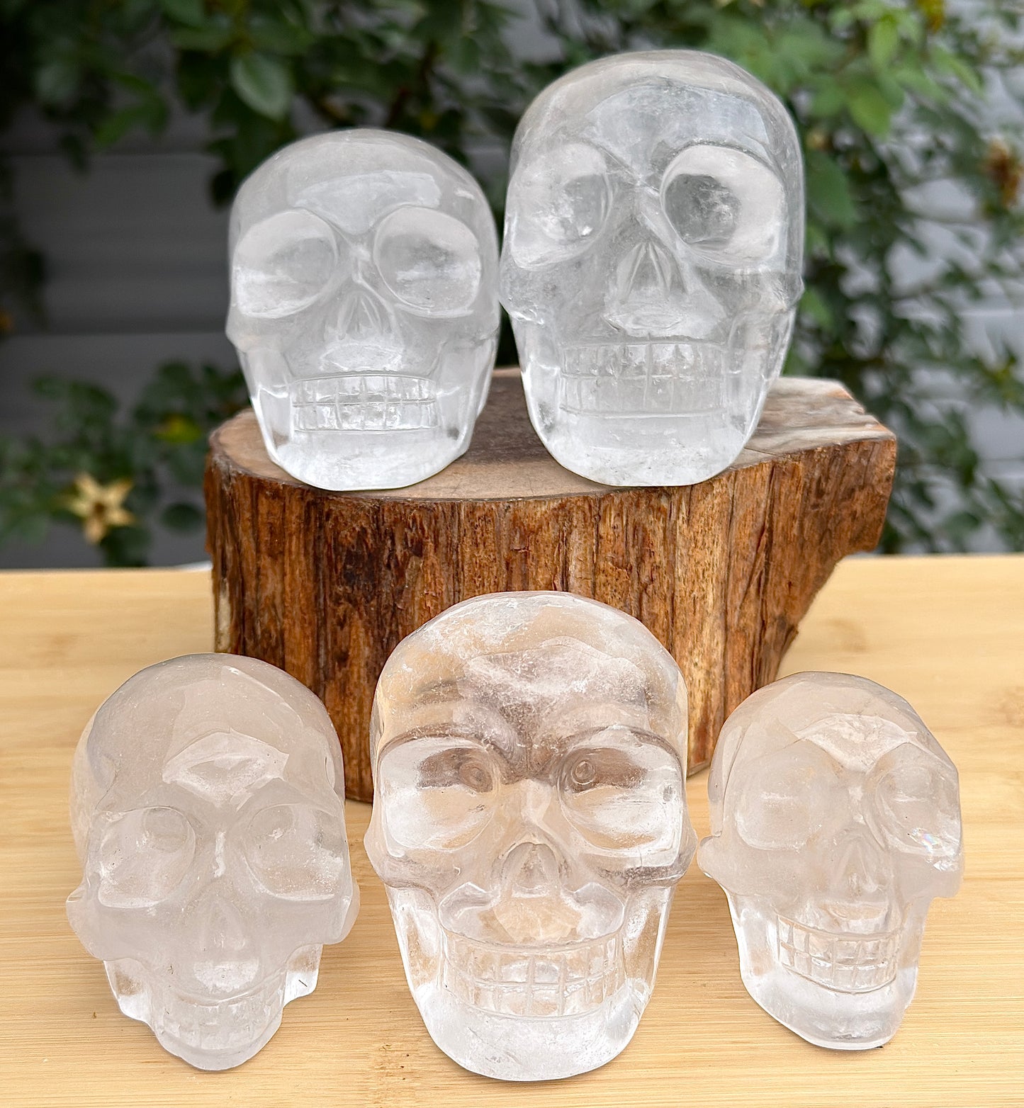 Wholesale lot 4-6 Pcs Clear Quartz Skull Bowl Natural Crystal healing energy