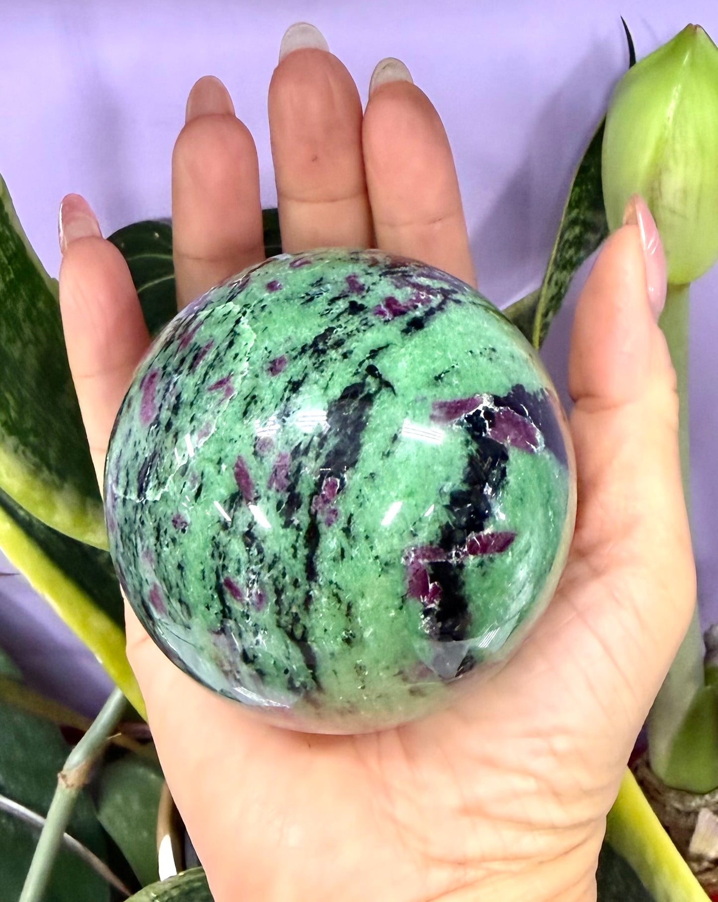 3-4 PCs Natural Ruby Zoisite Sphere Crystals Healing Energy