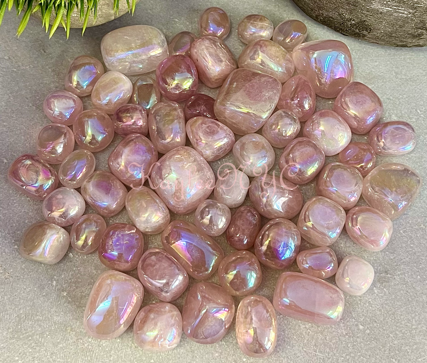 2 lbs Aura Rose Quartz Tumble Crystals Healing Energy