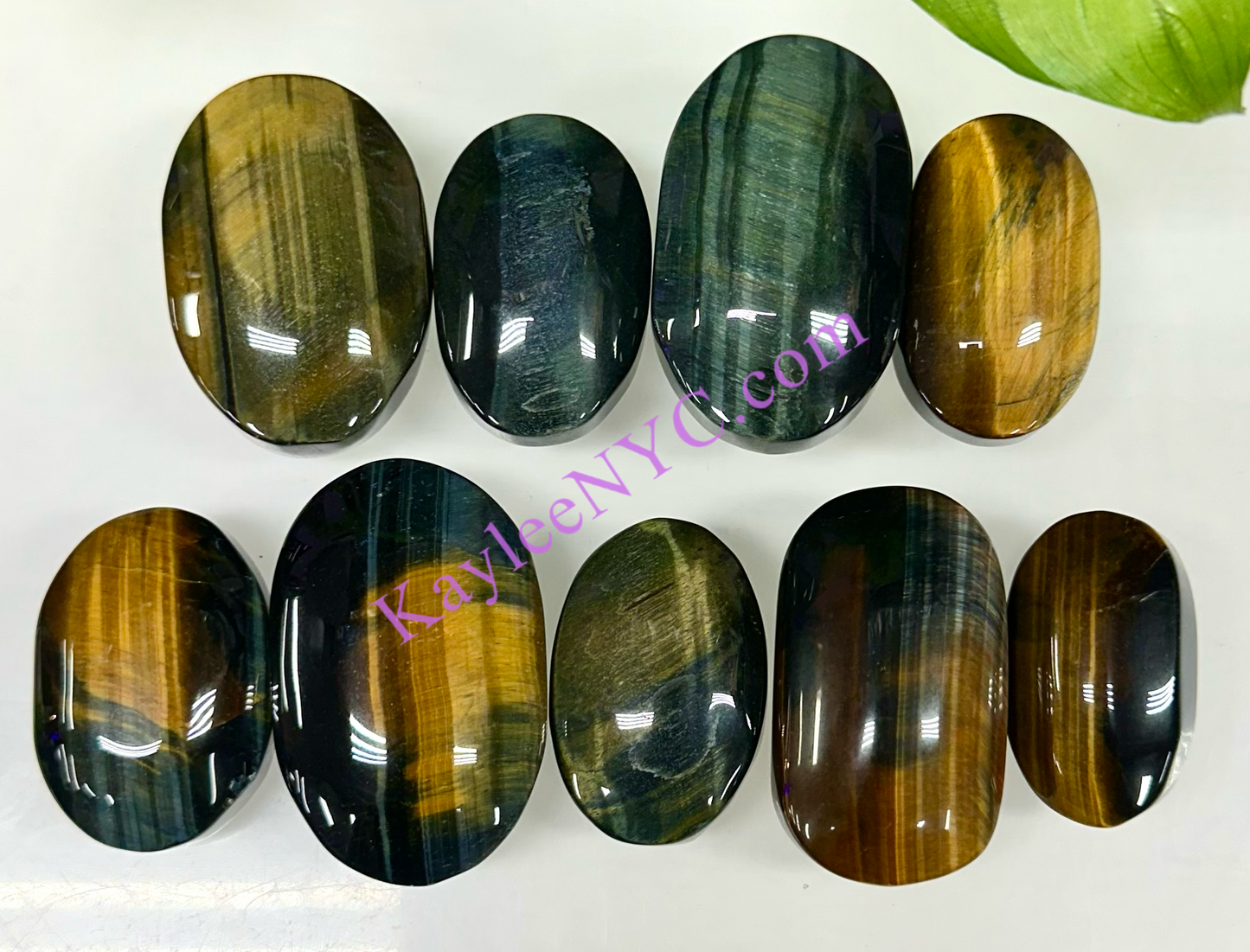 Wholesale Lot 1 Lb Natural Blue Tiger Eye Crystal Palm Stone Healing Energy