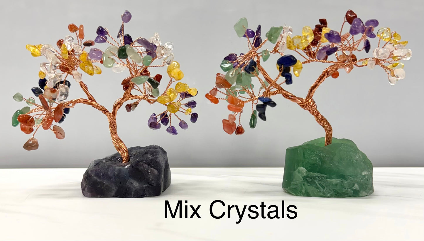 Wholesale Lot 7Pcs Bonsai Tree with Fluorite Crystal Base