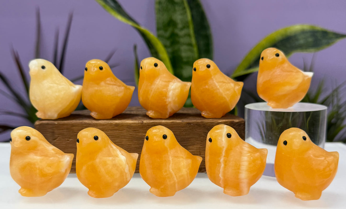 10 PCs 4cm Natural Orange Calcite Chick Crystal Healing Energy