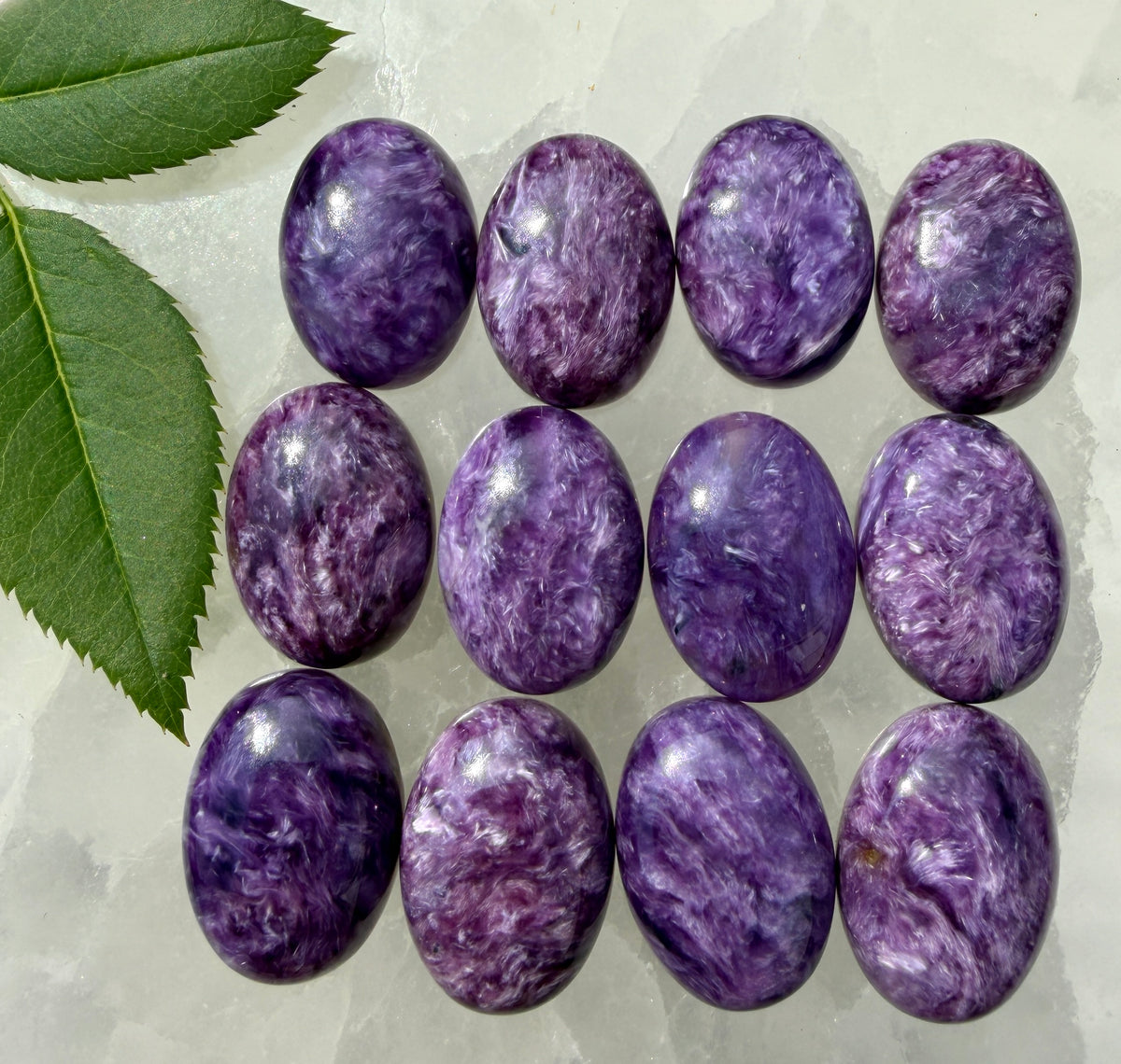 Wholesale Lot 12 pcs Natural Charoite Cabochon Crystal Healing Energ