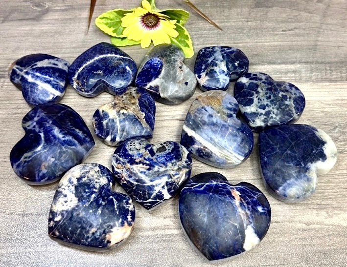 Wholesale 2 Lb Lot Natural Sodalite Heart Crystal Energy