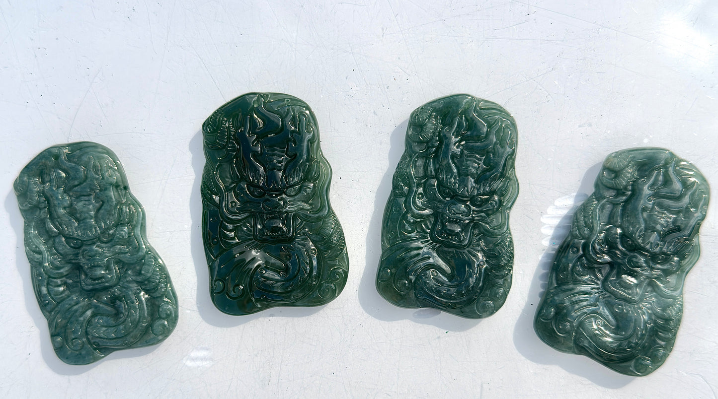 Wholesale Lot 6 Pcs Natural Jade Dragon Carving Cab Crystal Healing Energy