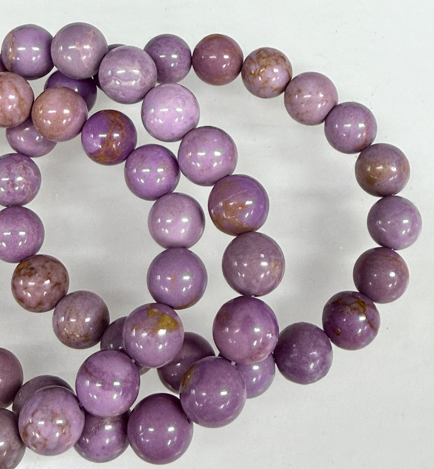 6 PCs Natural Phosphosiderite 10mm 7.5” Stretch Bracelet